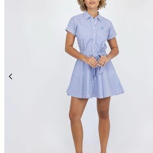 U.S. Polo Assn. Blue and White Striped Mini Dress